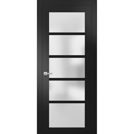 Sartodoors French Interior Door, 36" x 84", Black QUADRO4002ID-BLK-3684